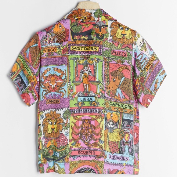 NWT Anthropologie Tiny Postcard Buttondown Blouse in Zodiac Signs Size XS Z508 - Picture 2 of 6